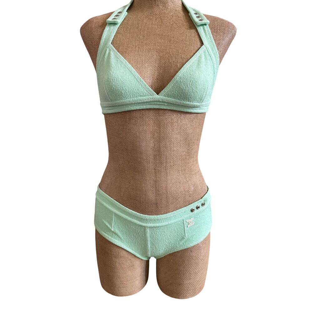 Louis Vuitton Cruise Collection Monogram Green Terry Cloth Bathing Suit Small